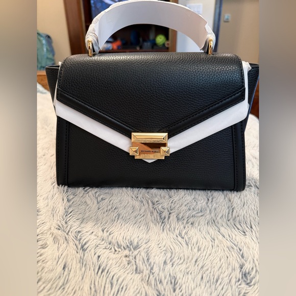 NWT MICHAEL Michael Kors Whitney Polished Leather Top Handle Satchel - Picture 7 of 15